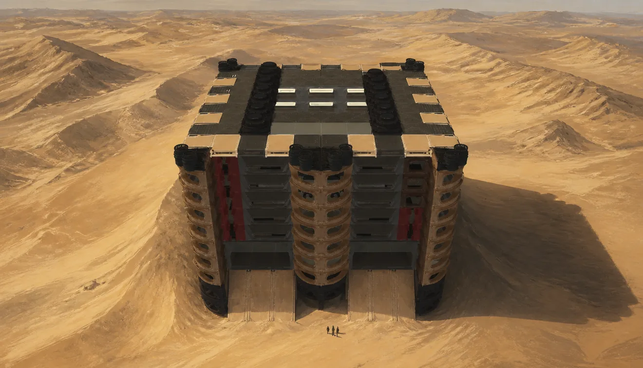 Elara's base in the deep desert