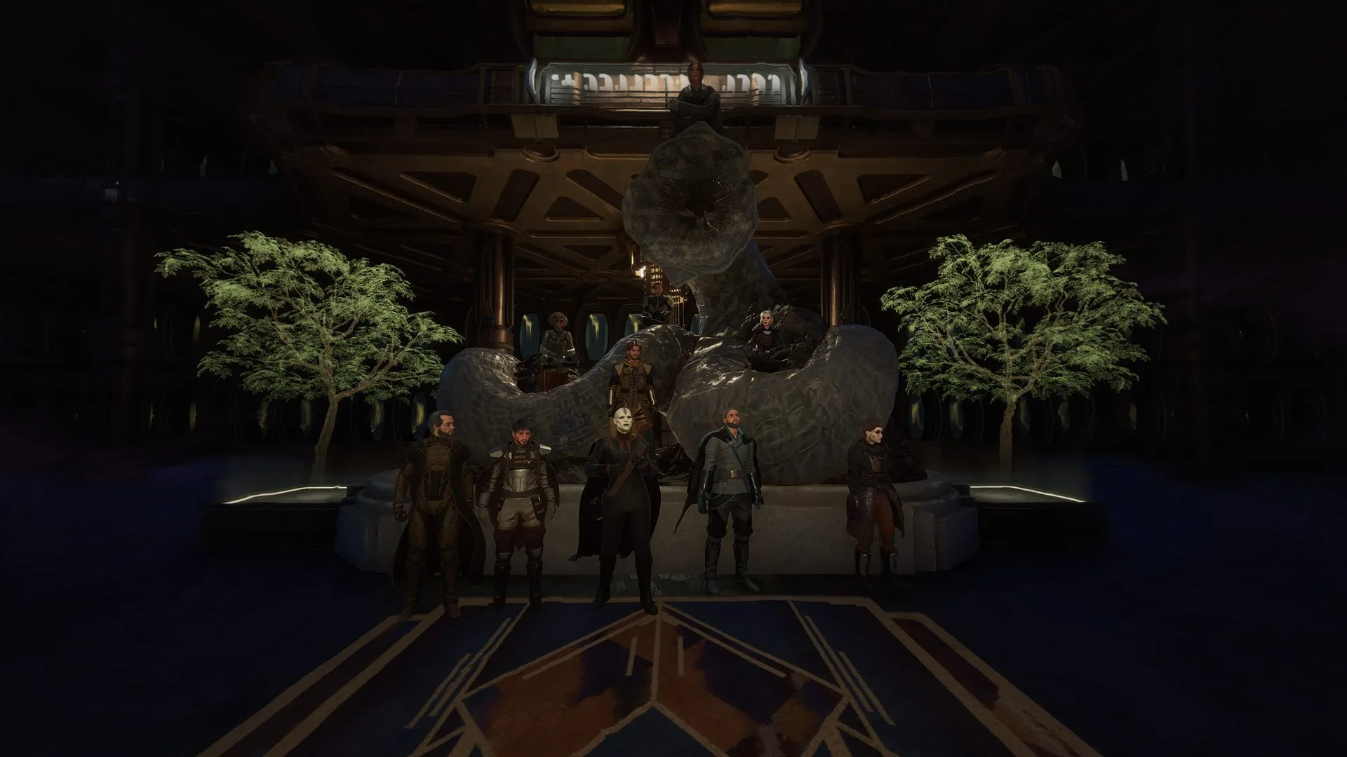 Community gathering at a ceremonial sanctuary